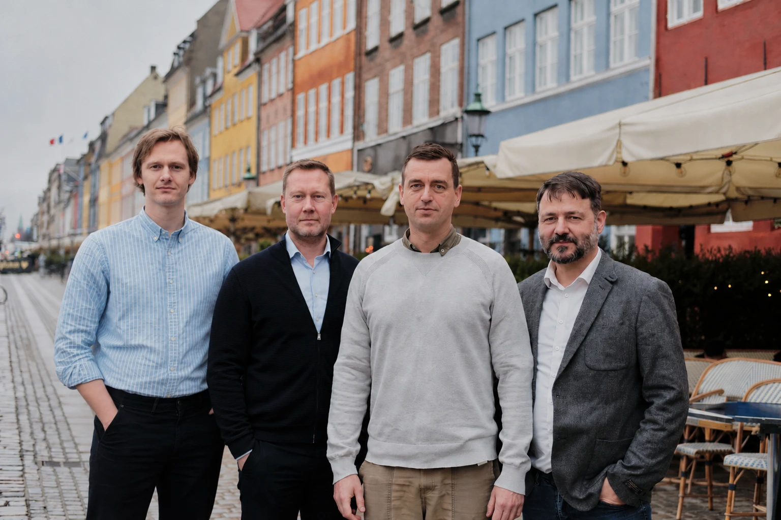 The Nordstar Medical founding team standing together in Nyhavn, Copenhagen